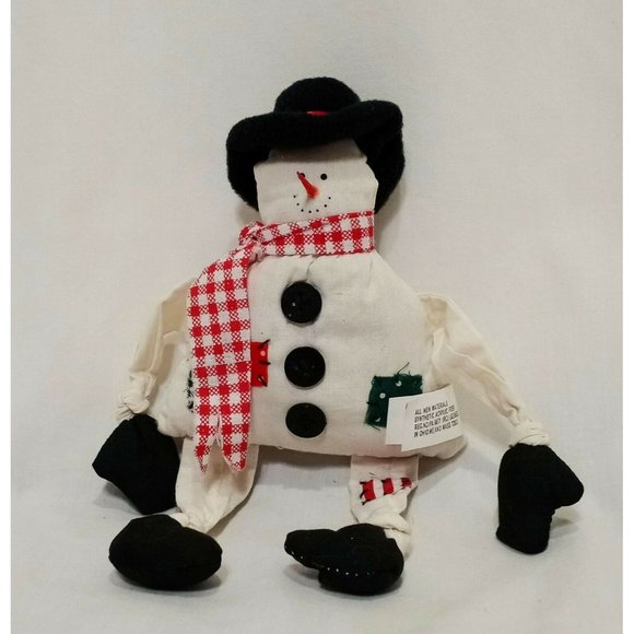 Snowman Fabric Christmas Ornament 7" Holiday Oriental Trading Co. Winter Patches - Picture 1 of 8